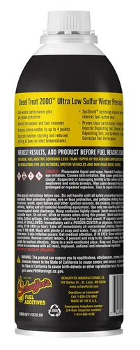 Vista 2 de Schaeffer Manufacturing Co. 0137ULSW-042S Diesel Treat 2000 Ultra Low Sulfur Winter Premium, botella de 1 pinta