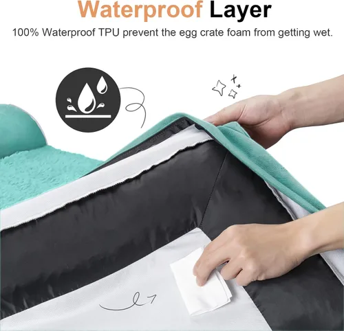 Vista 4 de NANUYA - Cama ortopédica para perros de tamaño mediano/grande, lavable: Camas con almohada para perros de tamaño mediano/grande, sofá de espuma