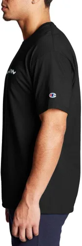Vista 3 de Champion - Camiseta para hombre, de algodón de peso medio, de cuello redondo, con texto (talla regular o Big & Tall)