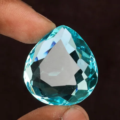 Vista 3 de REAL-GEMS Piedra preciosa suelta de la forma de la mezcla del topacio azul suizo del corte brillante perfecta para la fabricación de la joyería