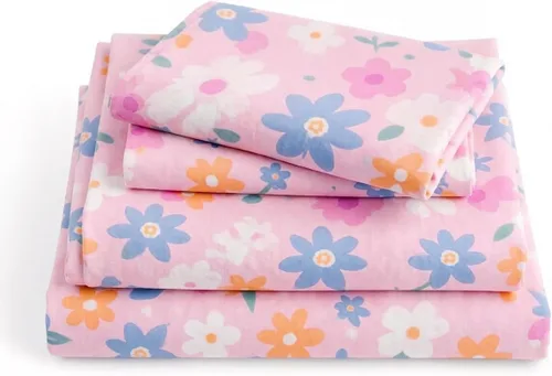 Vista 20 de Juego de 2 sábanas bajeras y fundas de almohada suaves para cama con bonitos patrones de cachorros, sábanas estampadas con patrón de perritos para 2
