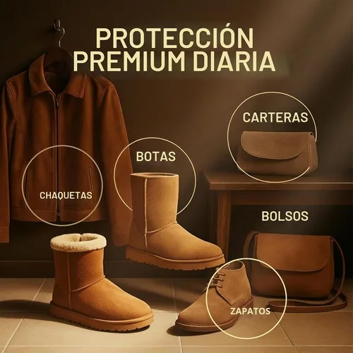 Vista 5 de Eagle Spray protector de gamuza y nobuck de 8.5 fl oz – Spray impermeable compatible con botas y chaquetas UGG Protege del agua, manchas, suciedad