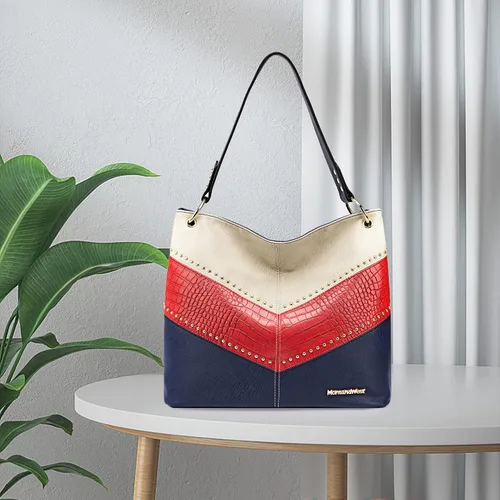 Vista 6 de Montana West Bolso Hobo para mujer con asa superior y bolsillos con cremallera