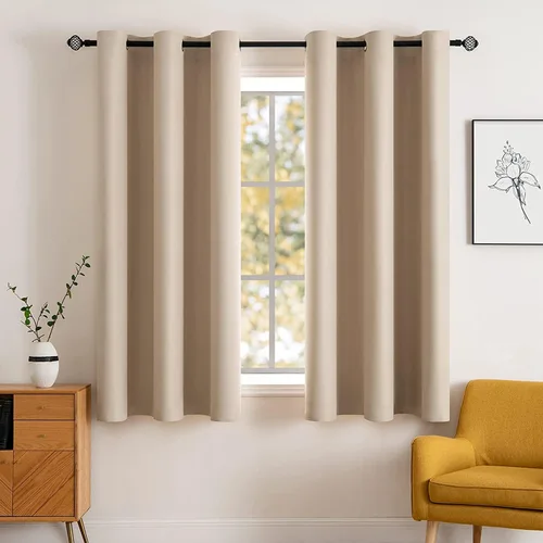 Vista 115 de MIULEE Cortinas opacas para dormitorio o sala de estar, juego de 2 paneles de cortina para ventana con aislamiento térmico y bloqueo de luz