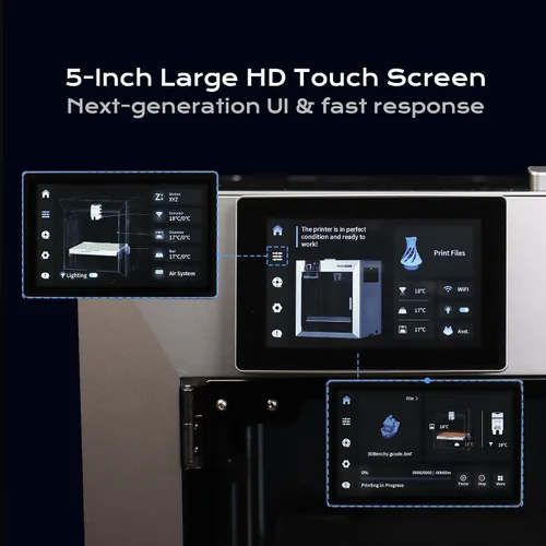 Vista 8 de Impresora 3D combinada QIDI Max4, volumen de construcción de 390 × 390 × Boquilla de 698 °F, tornillos de plomo Z duales, velocidad máxima de 31.496