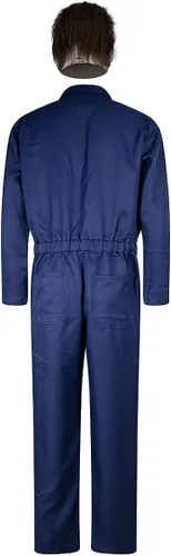 Vista 4 de Poboola Disfraz de Michael Myers 2022 de Halloween con máscara de cuchillo y accesorios para cosplay de adultos