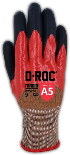 Vista 2 de MAGID D-ROC DX+ Technology DXPG59F 18-Gauge Double-Dipped Foam Nitrile Fully Coated Coreless Work Glove Rojo