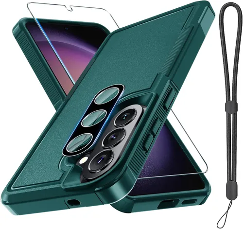 Vista 64 de Funda para Samsung Galaxy S24 FE, Cuerpo Completo Resistente de Servicio Pesado Robusta a Prueba de Golpes Funda Protectora para Teléfono con Correa