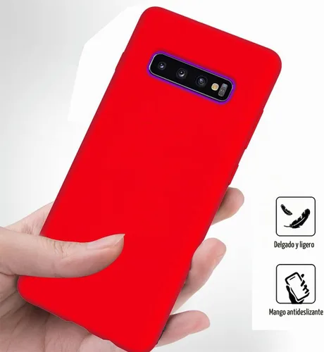 Vista 5 de Funda de goma para Samsung Galaxy S10 Plus, funda de silicona líquida para s10+ de doble capa híbrida de policarbonato duro de silicona suave, funda
