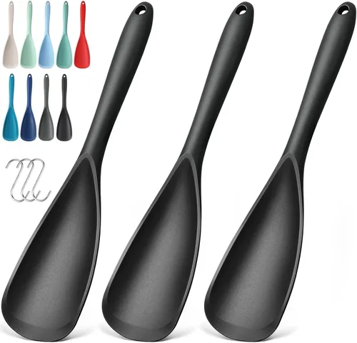 Vista 20 de Paquete de 2 espátulas de silicona para utensilios de cocina antiadherentes 2 paquete caqui