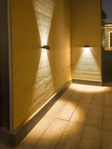 Vista 6 de Luces solares para iluminación exterior, arriba y abajo, luz solar para exteriores, dos modos de iluminación, encendido/apagado automático, IP65