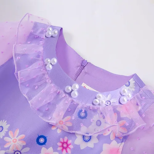 Vista 4 de Akokvlar Vestido de disfraz de princesa para niñas conjunto de disfraces de princesa para Halloween