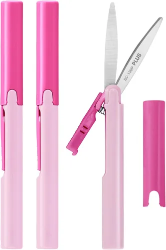 Vista 19 de Plus Tijeras Compactas Estilo Bolígrafo Twiggy con Tapa, Blanco