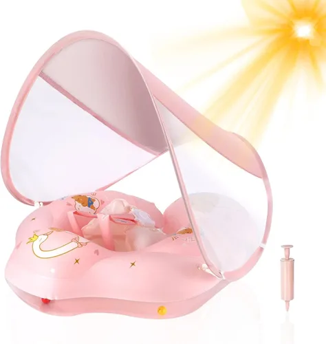 Vista 8 de WYRIAZA Flotador para bebé con toldo UPF50+ protección solar para bebés recién nacidos y niños pequeños inflables para natación, natación