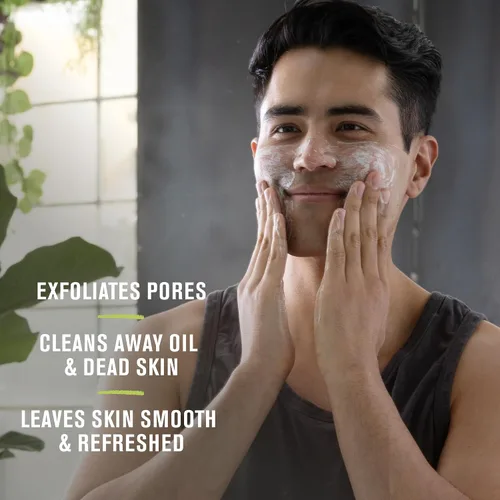 Vista 3 de Every Man Jack Exfoliante facial suave para hombres, exfolia la piel muerta, hidrata y revive la piel cansada con cuentas de jojoba, ácido