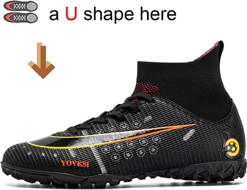Vista 2 de Botas de fútbol para hombre Turf Hightop TF zapatos de fútbol profesionales para interiores y exteriores