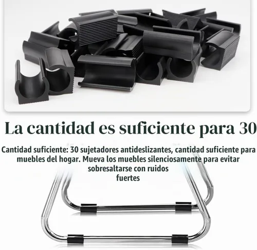 Vista 6 de 30 tapas de plástico para pies de silla en forma de U de 0.71 pulgadas, almohadillas de pie rectangulares antideslizantes para patas de muebles
