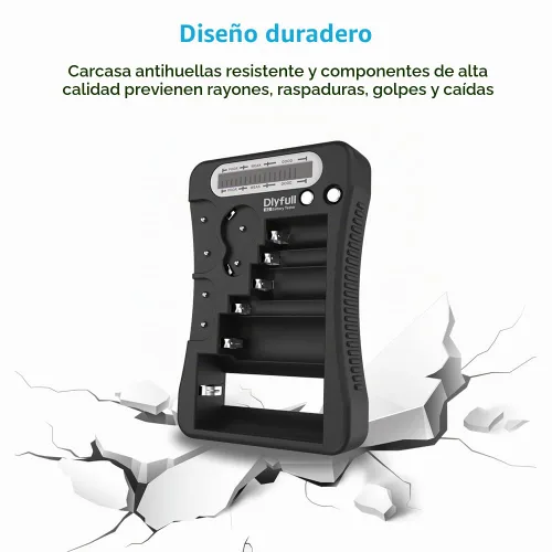 Vista 6 de Probador de Batería, Dlyfull Comprobador de Batería Universal con Pantalla LCD para Pilas AA, AAA, C, D, 9V, CR2032, CR123A, CR2, CRV3, 2CR5, CRP2