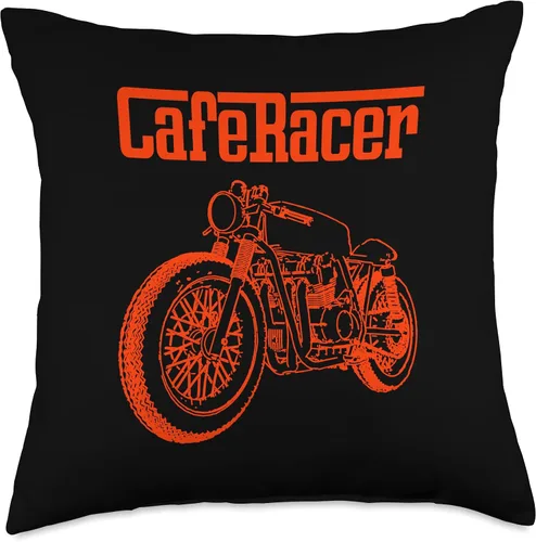 Vista 4 de American Cafe Racer Motorcycle Apparel and Merch Cafe Racer Biker - Cojín de 16 x 16 pulgadas, multicolor