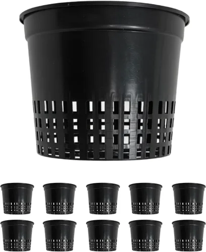 Vista 9 de 100 macetas de red resistentes de 2 pulgadas, vasos hidropónicos de malla ranurada para jardín, macetas de red para plantas y vivero