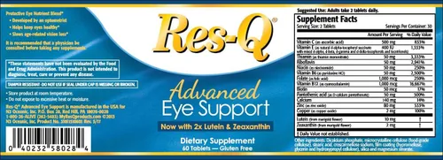 Vista 3 de Res-Q Soporte ocular avanzado con 14 nutrientes críticos para los ojos, paquete de 3