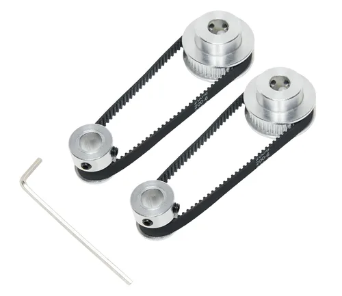 Vista 9 de Juego de 2 piezas 2GT Polea de distribución de aluminio 20 y 36 dientes 5 mm de orificio Rueda sincrónica con 2 piezas Longitud de 200 mm, ancho