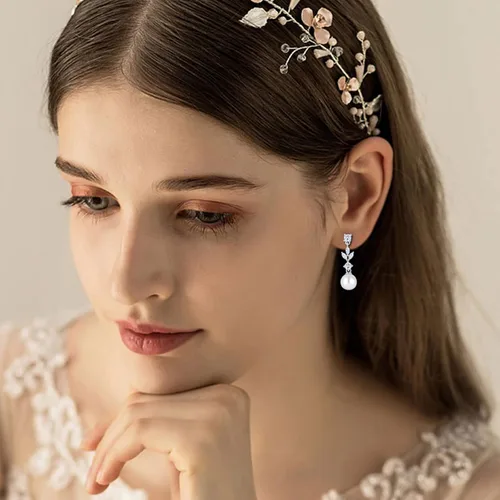 Vista 4 de Aretes de plata de ley 925 para mujer, aretes colgantes y colgantes con circonita cúbica 5A para mamá, madre, esposa, hija, abuela, joyería de regalo