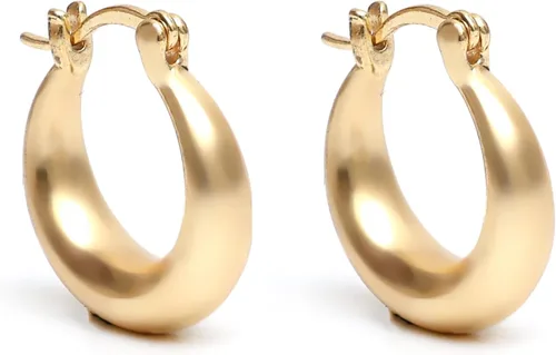 Vista 79 de Gempires - Aretes ligeros y gruesos, delicados y minimalistas, hipoalergénicos, chapados en oro, sin deslustre, diseño clásico, para uso diario