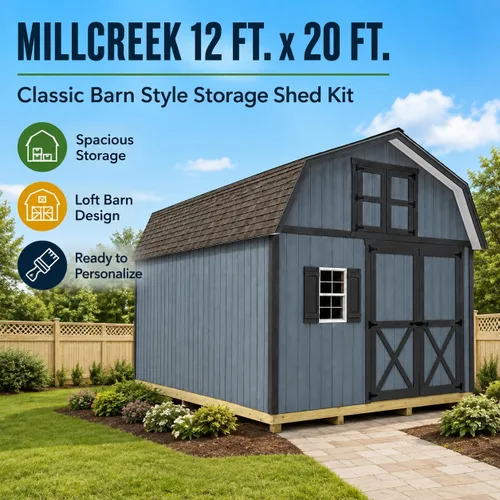 Vista 7 de Best Barns Millcreek Kit de cobertizo de madera, 12 pies x 20 pies.