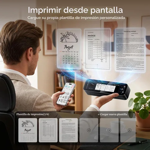 Vista 4 de Phomemo Impresora portátil AirPrint con pantalla táctil completa M810