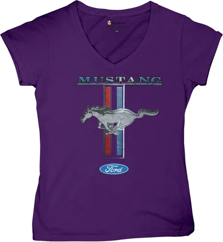 Vista 11 de Ford Mustang Classic - Camiseta con cuello en V para mujer GT Cobra Boss 302 Mach 1