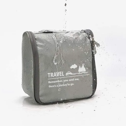 Vista 6 de Bolsa de maquillaje de viaje, bolsa organizadora de artículos de tocador colgante ligera con gancho para cosméticos 2019 (rosa)
