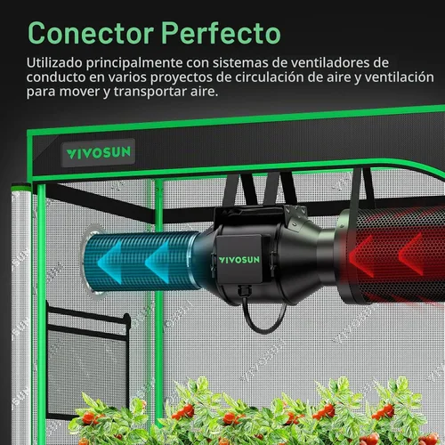 Vista 2 de VIVOSUN Conducto de aluminio flexible de 4 pulgadas y 8 pies con 2