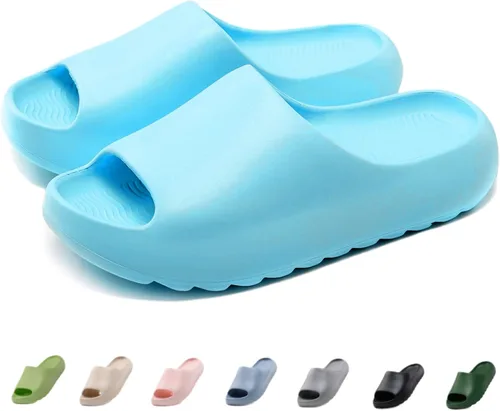 Vista 47 de Sandalias acolchadas para mujeres, hombres y niños, cómodas, antideslizantes, suaves, impermeables, para baño, ducha, sandalias acolchadas de suela
