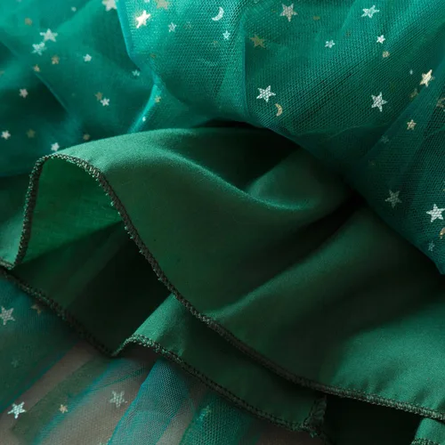 Vista 5 de NNJXD Vestido de fiesta de tul de manga larga para niña de princesa