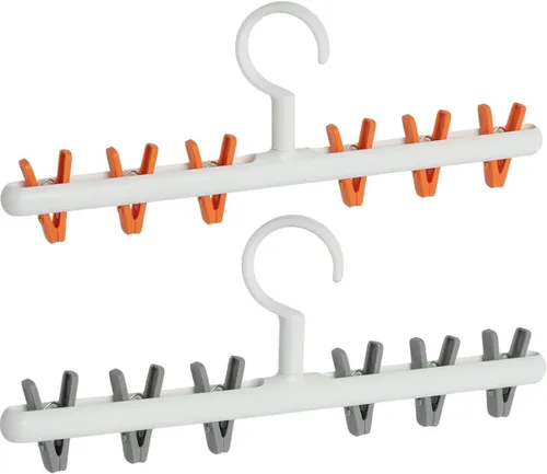 Vista 4 de Foshine Percha de ropa con 8 clips, percheros de secado de ropa resistente al viento para secar calcetines, brasieres, ropa interior, ropa de bebé
