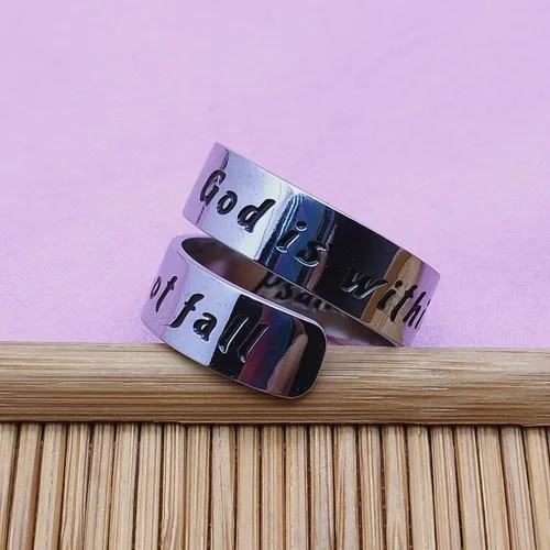 Vista 9 de HOFOYA Anillos inspiradores ajustables de acero inoxidable, anillos de grabado, joyería motivacional, graduación, San Valentín, regalos