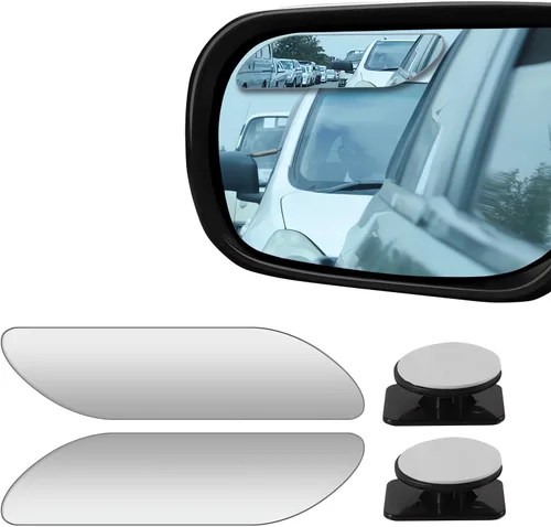 Vista 11 de 2 piezas de espejos para punto ciego, 2 pulgadas, redondos, de vidrio HD, espejos convexos de 360° de ángulo amplio para visión lateral y trasera