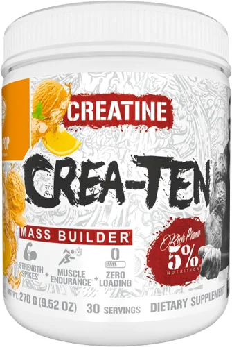 Vista 11 de 5% Nutrition CreaTEN Creatine Complex + Accelerators Creatina en polvo saborizada para ganancia muscular Máxima potencia, fuerza, resistencia