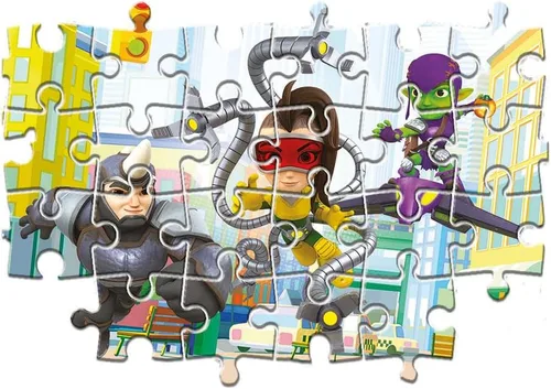 Vista 5 de Clementoni 24794 - Rompecabezas de 2 piezas de 2 x 20 piezas de Supercolor Marvel Spidey y sus increíbles amigos, 2 x 20 piezas para niños de 3