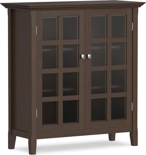 Vista 27 de SIMPLIHOME Acadian - Armario de madera maciza de 36" de ancho, color negro