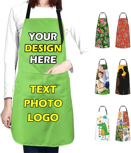 Vista 25 de Delantales impermeables personalizados para diseñar tu propia imagen, logotipo, texto, añadir fotos, delantal para cocinar hornear, 33 x 27.5