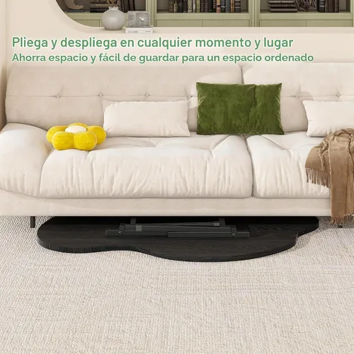 Vista 6 de Mesa de centro plegable, mesa de centro moderna de mediados de siglo, mesa de sala de estar, mesa central irregular en forma de nube, mesa plegable