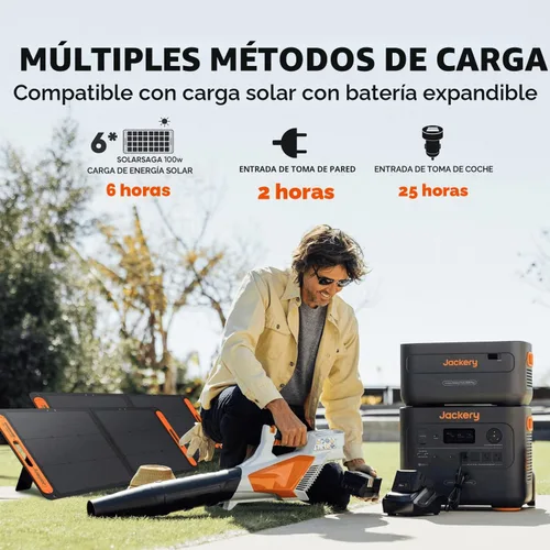Vista 6 de Jackery Estación de energía portátil Explorer 2000 Plus, generador solar con batería LiFePO4 de 2042 Wh, salida de 3000 W, expandible a 24 kWh 6000