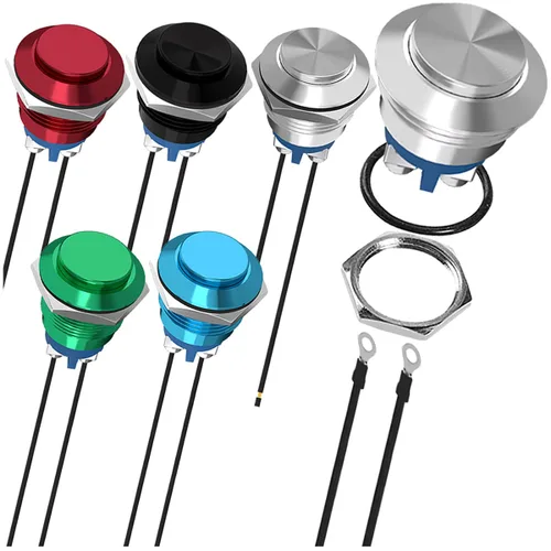 Vista 11 de 6Pcs Interruptor de botón de cierre led de 12mm con carcasa negra y pre-cableado, interruptor de botón a prueba de agua IP65, 1NO 1 normalmente