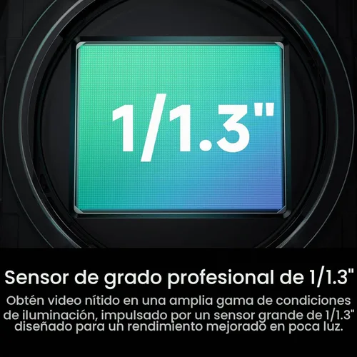 Vista 2 de Insta360 Link 2C Pro - Cámara web 4K para PC/Mac, sensor de 1/1.3 pulgadas, baja luz, marco automático, HDR, micrófonos direccionales con Blanco