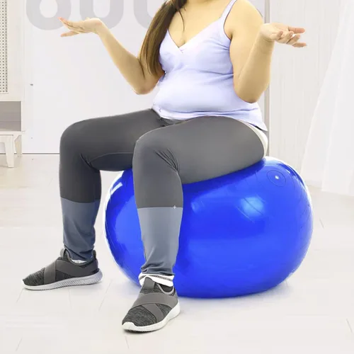 Vista 4 de Pelota de yoga y pilates, antideslizante, goma resistente, 22 pulgadas, entrenamiento de equilibrio de postura mejorado, con bomba rápida, diseño