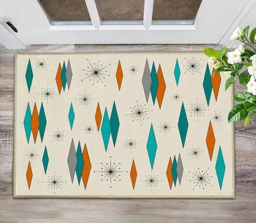 Vista 12 de Alfombra Floral Boho 2x3, Alfombra de Entrada Interior con Flores Coloridas Antideslizante Alfombra Pequeña para Área de Entrada Cocina Baño
