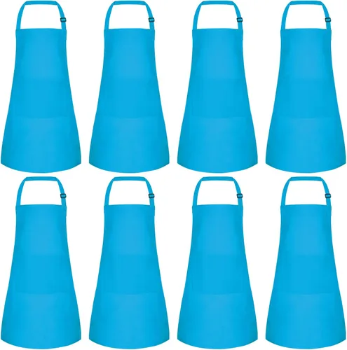 Vista 19 de Morcheiong Paquete de 8/12/24 delantales ajustables para niños al por mayor con 2 bolsillos, delantal para niños pequeños, delantales de pintura