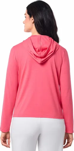 Vista 35 de Sudadera con capucha para la costa, de Coolibar, para mujer, UPF 50+, protege del sol